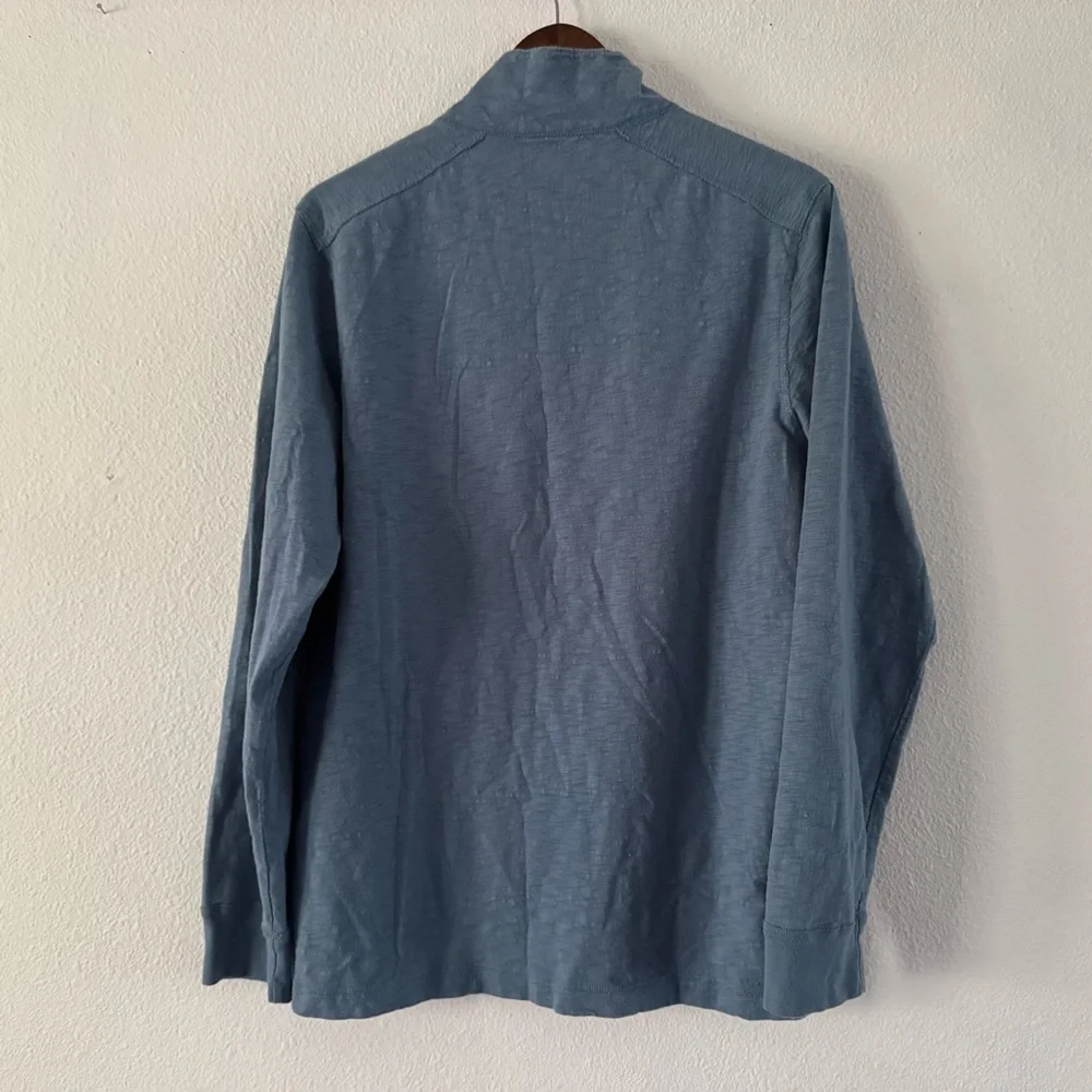 Eddie Bauer Blue Quarter Zip Cotton Pullover Outdoor Medium Athleisure Casual